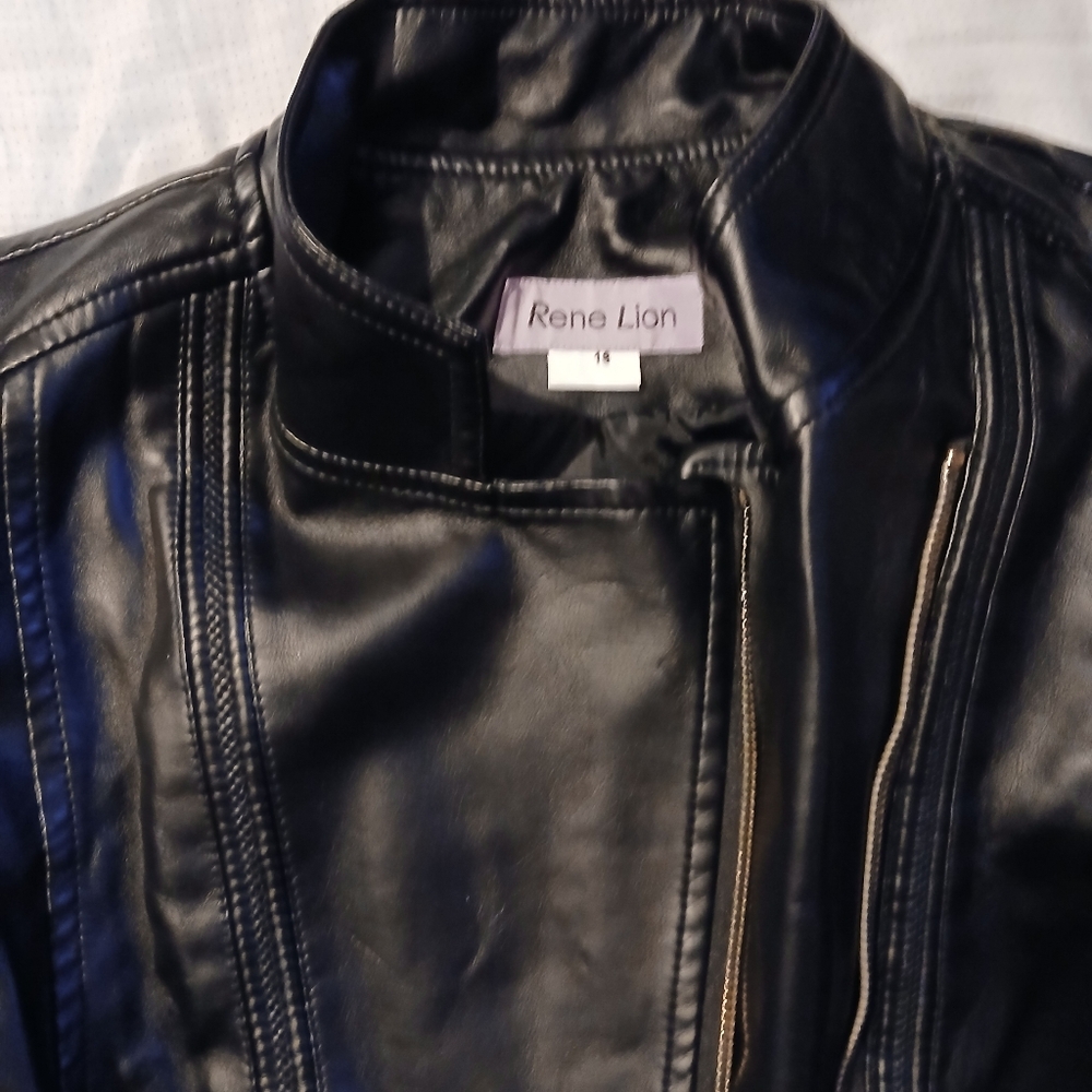 Rene Lion faux leather moto jacket